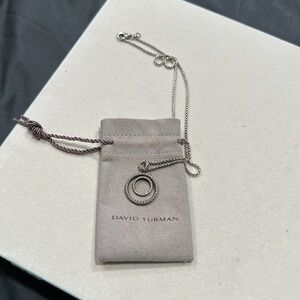 David Yurman Diamond Pendant with 18 inch sterling silver chain